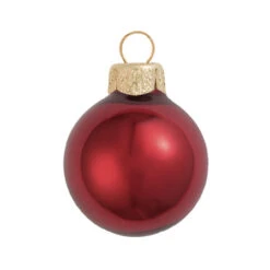 Pearl Burgundy Red Glass Ball Christmas Ornament 7" (180mm)
