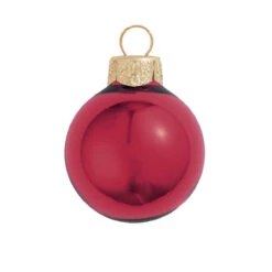 Shiny Burgundy Red Glass Ball Christmas Ornament 7" (180mm)