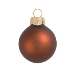 Matte Chocolate Brown Glass Ball Christmas Ornament 7" (180mm)