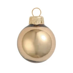 Shiny Gold Glass Ball Christmas Ornament 7" (180mm)