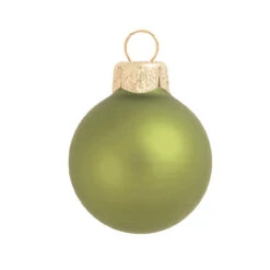 6ct Light Green Matte Glass Christmas Ball Ornaments 4" (100mm)