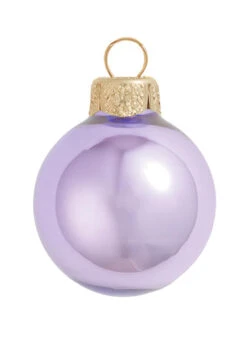 28ct Purple And Gold Pearl Glass Christmas Ball Ornaments 2" (50mm)