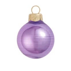 8ct Lavender Purple Shiny Glass Christmas Ball Ornaments 3.25" (80mm)