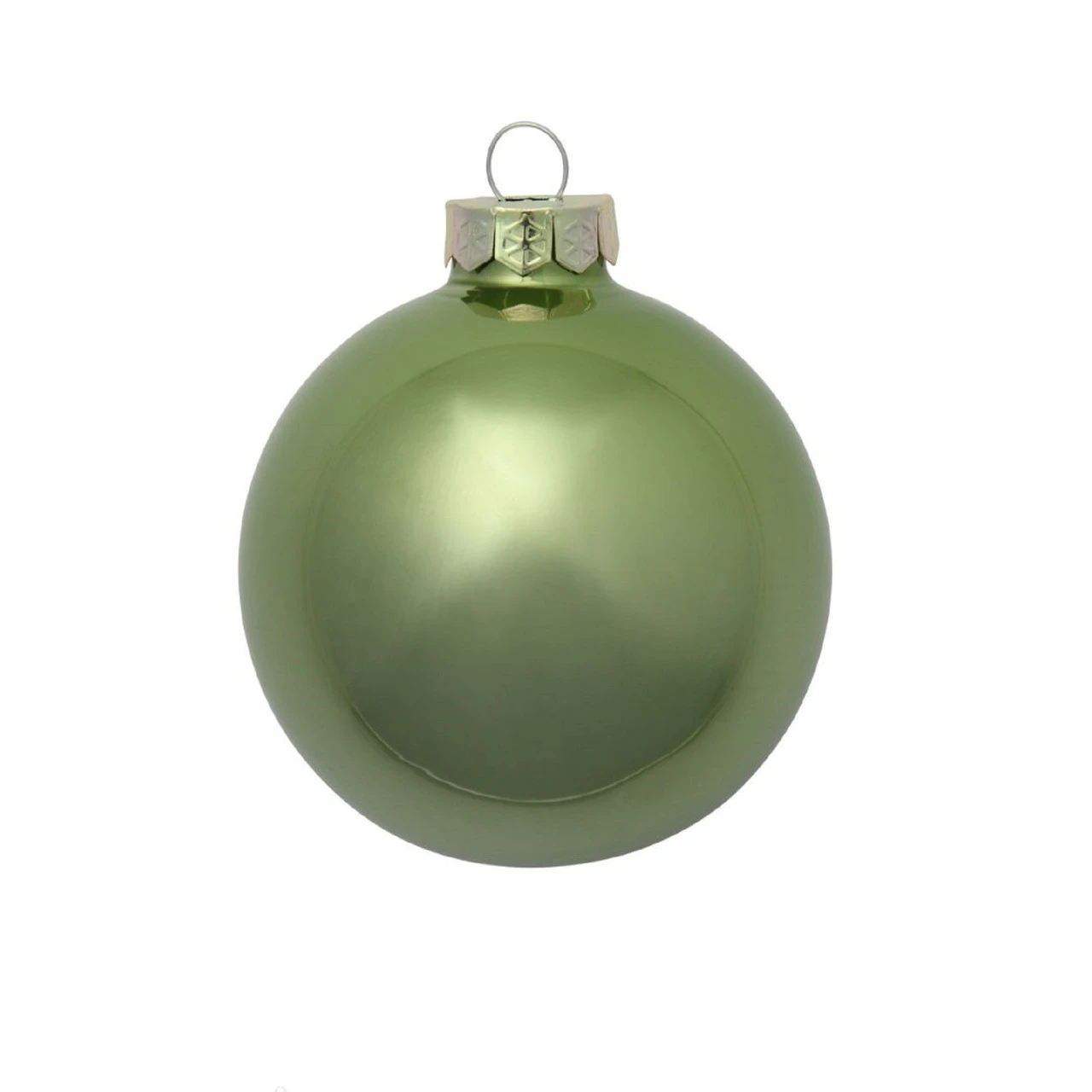 Pearl Lime Green Glass Ball Christmas Ornament 7" (180mm) 3 Pearl Lime Green Glass Ball Christmas Ornament 7" (180mm)
