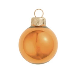 40ct Burnt Orange Pearl Glass Ball Christmas Ornaments 1.25" (30mm)