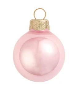 40ct Pale Pink Shiny Finish Christmas Ball Ornaments 1.5" (40mm)
