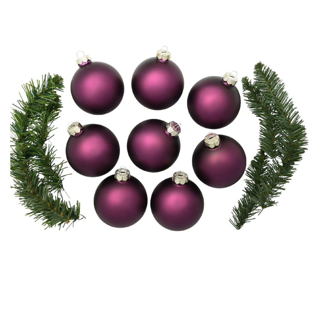 8ct Purple Matte Finish Christmas Ball Ornaments 3.25" (80mm) 4 8ct Purple Matte Finish Christmas Ball Ornaments 3.25" (80mm) - Image 2