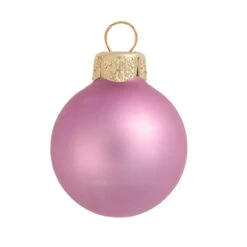 28ct Rosewood Pink Matte Glass Christmas Ball Ornaments 2" (50mm)