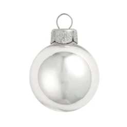 40ct Silver Shiny Finish Glass Christmas Ball Ornaments 1.5" (40mm)