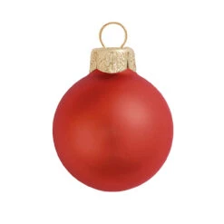 Matte Fire Orange Glass Ball Christmas Ornament 7" (180mm)