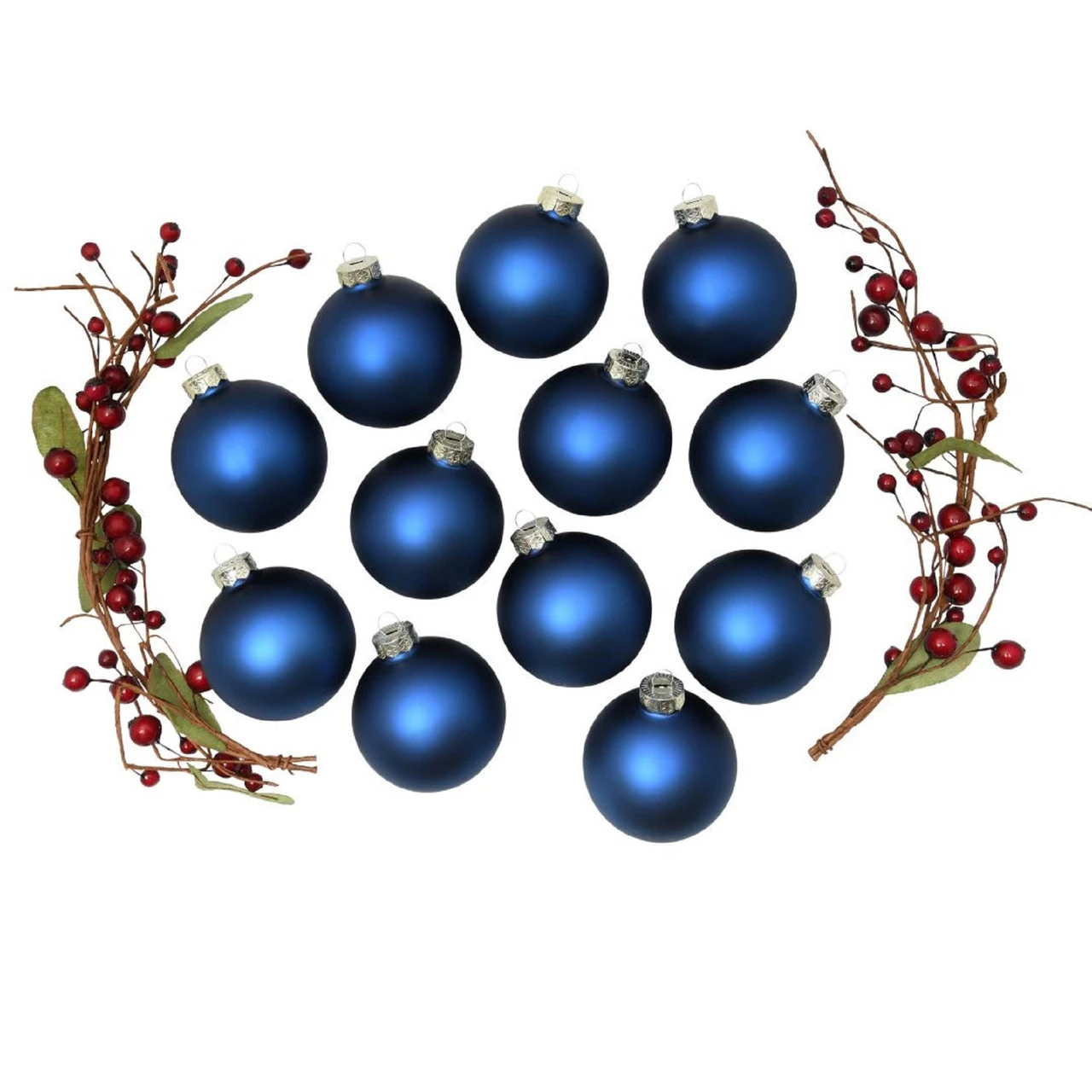 12ct Midnight Blue Matte Glass Christmas Ball Ornaments 2.75" (70mm) 4 12ct Midnight Blue Matte Glass Christmas Ball Ornaments 2.75" (70mm) - Image 2