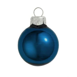 Shiny Midnight Blue Glass Ball Christmas Ornament 7" (180mm)