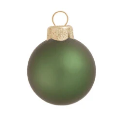 2ct Shale Green Matte Glass Christmas Ball Ornaments 6" (150mm)