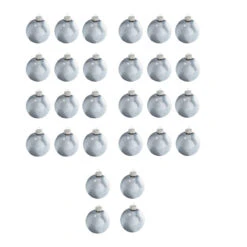 28ct Sky Blue Shiny Glass Christmas Ball Ornaments 2" (50mm)