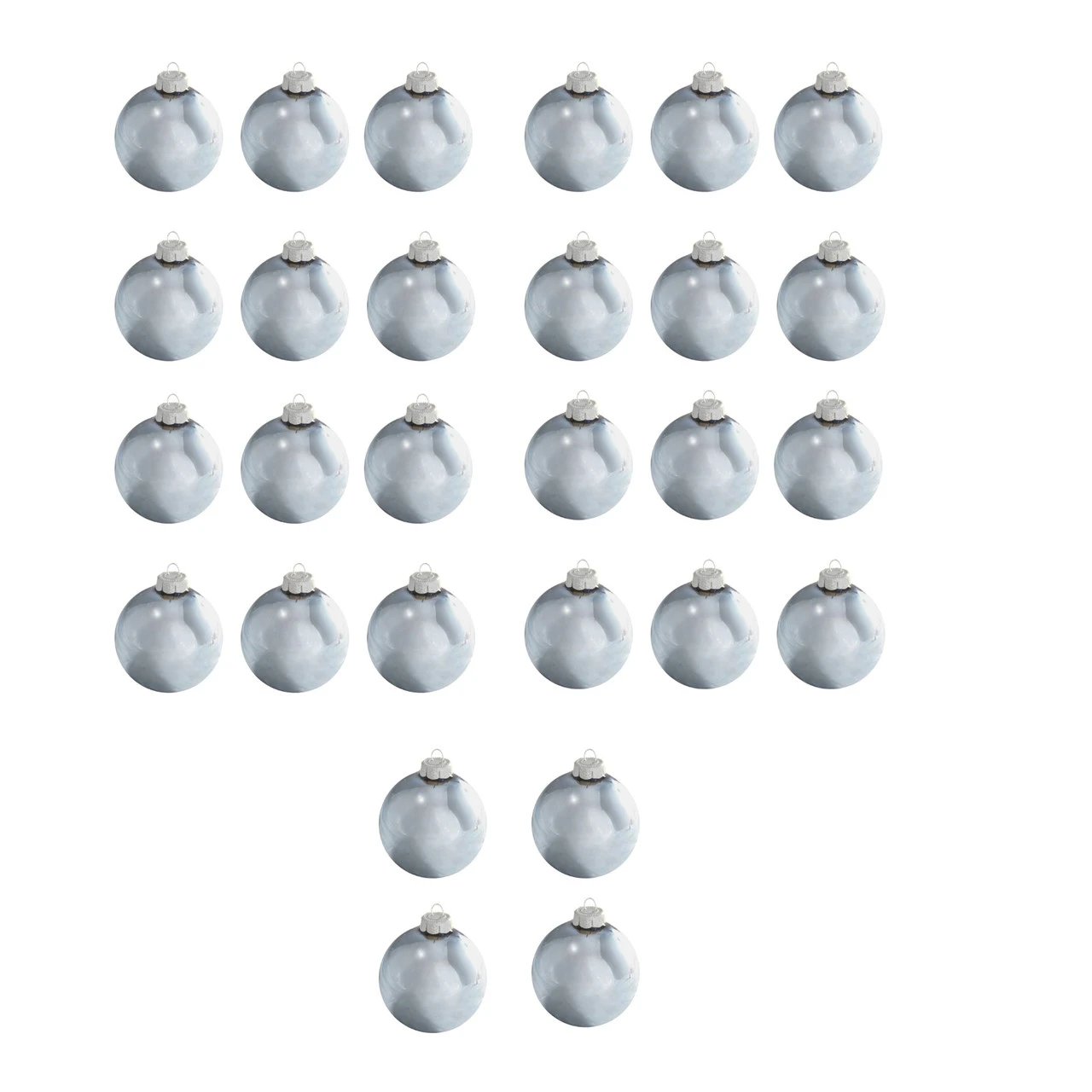 28ct Sky Blue Shiny Glass Christmas Ball Ornaments 2" (50mm) 3 28ct Sky Blue Shiny Glass Christmas Ball Ornaments 2" (50mm)