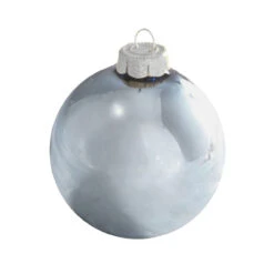 Shiny Sky Blue Glass Ball Christmas Ornament 7" (180mm)