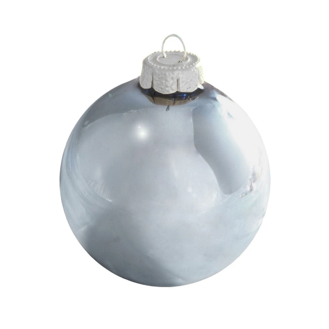 Shiny Sky Blue Glass Ball Christmas Ornament 7" (180mm) 3 Shiny Sky Blue Glass Ball Christmas Ornament 7" (180mm)
