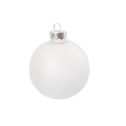 4ct Snow White Matte Glass Ball Christmas Ornaments 4.75"