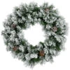 36" Snowy Flocked Angel Pine With Pine Cones Artificial Christmas Wreath - Unlit