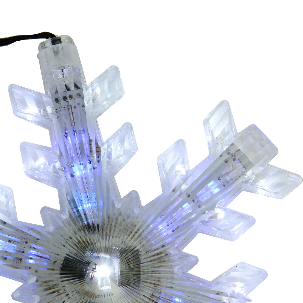 Set Of 3 Cascading White And Blue Snowfall LED Snowflake Christmas Lights 25" 5 Set Of 3 Cascading White And Blue Snowfall LED Snowflake Christmas Lights 25" - Image 3