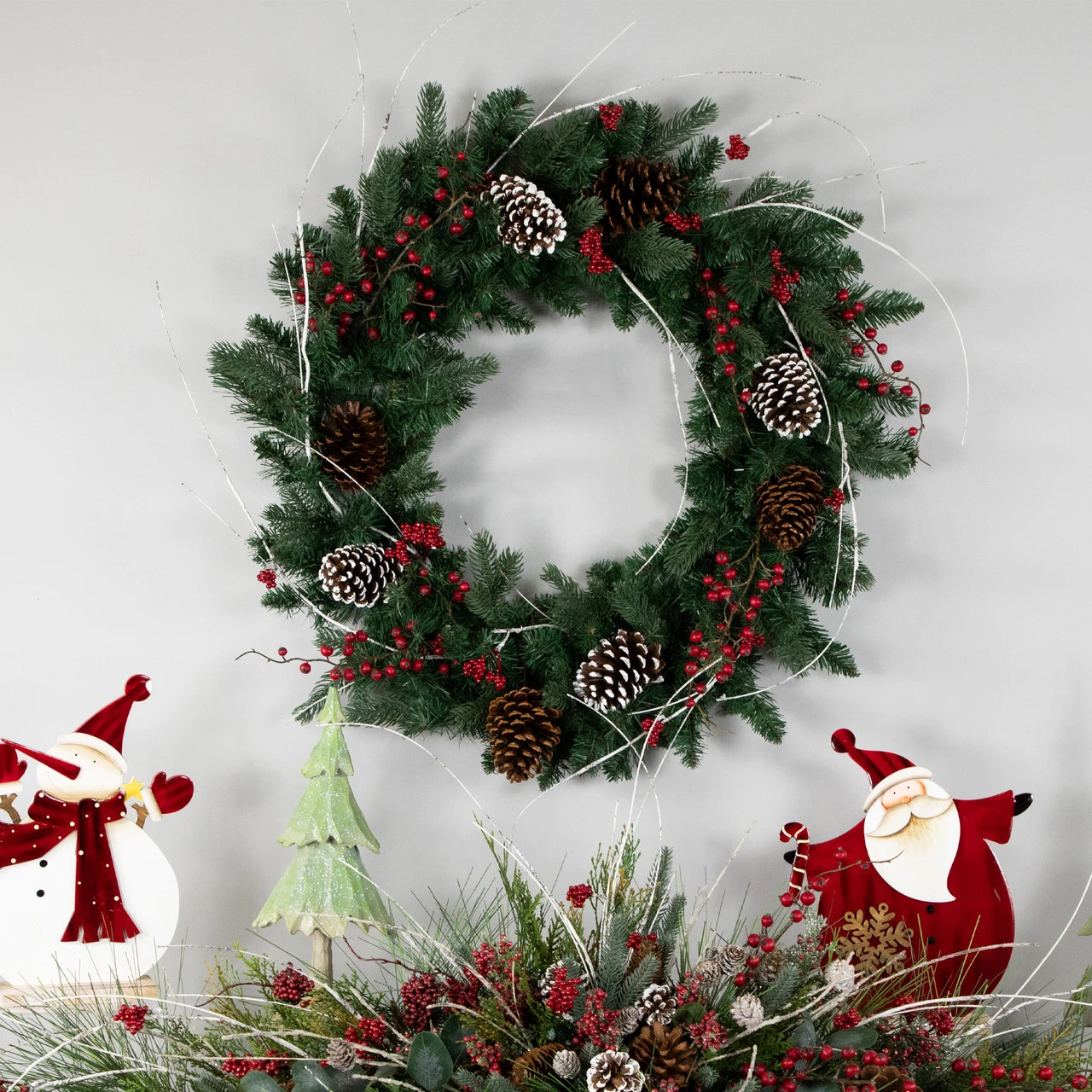 Mixed Eden Pine Artificial Christmas Wreath, 30-Inch, Unlit 5 Mixed Eden Pine Artificial Christmas Wreath, 30-Inch, Unlit - Image 3