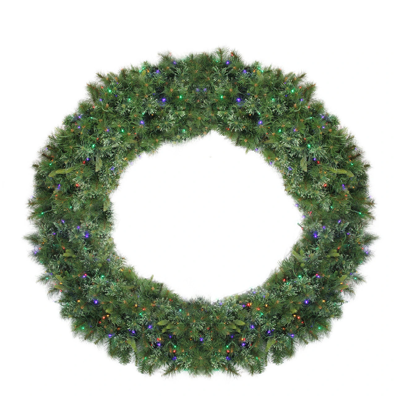 Pre-Lit Ashcroft Cashmere Pine Commercial Artificial Christmas Wreath - 72-Inch, Multi LED Lights 3 Pre-Lit Ashcroft Cashmere Pine Commercial Artificial Christmas Wreath - 72-Inch, Multi LED Lights