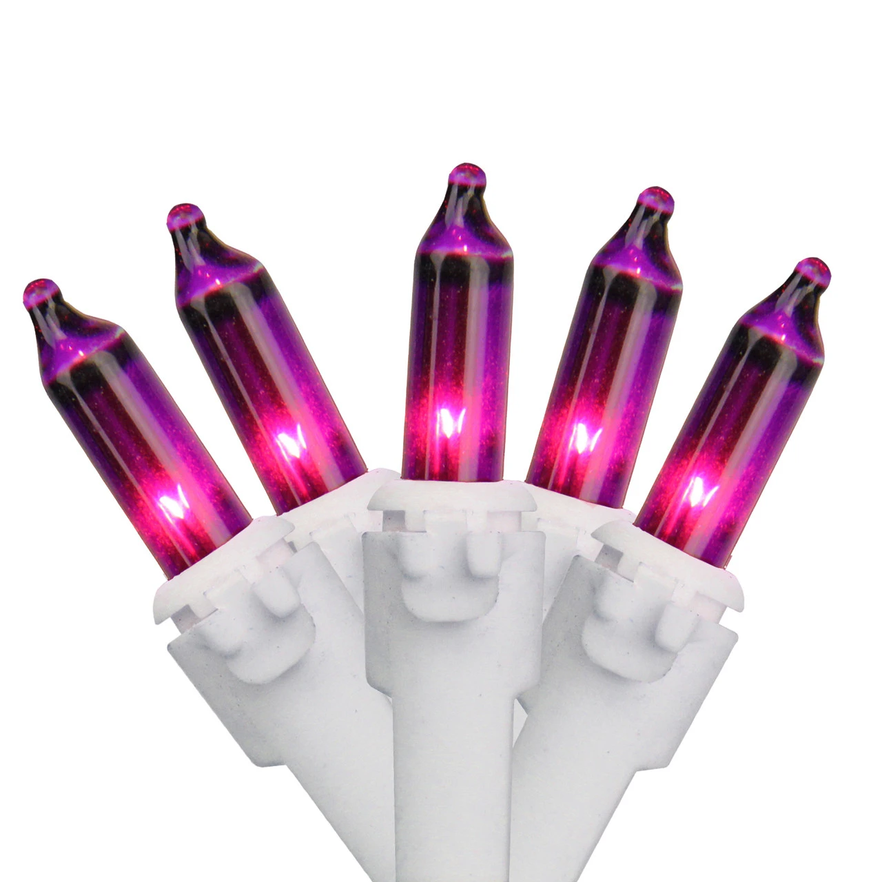 Set Of 100 Purple-Pink Mini Christmas Lights 2.5" Spacing - White Wire 4 Set Of 100 Purple-Pink Mini Christmas Lights 2.5" Spacing - White Wire - Image 2