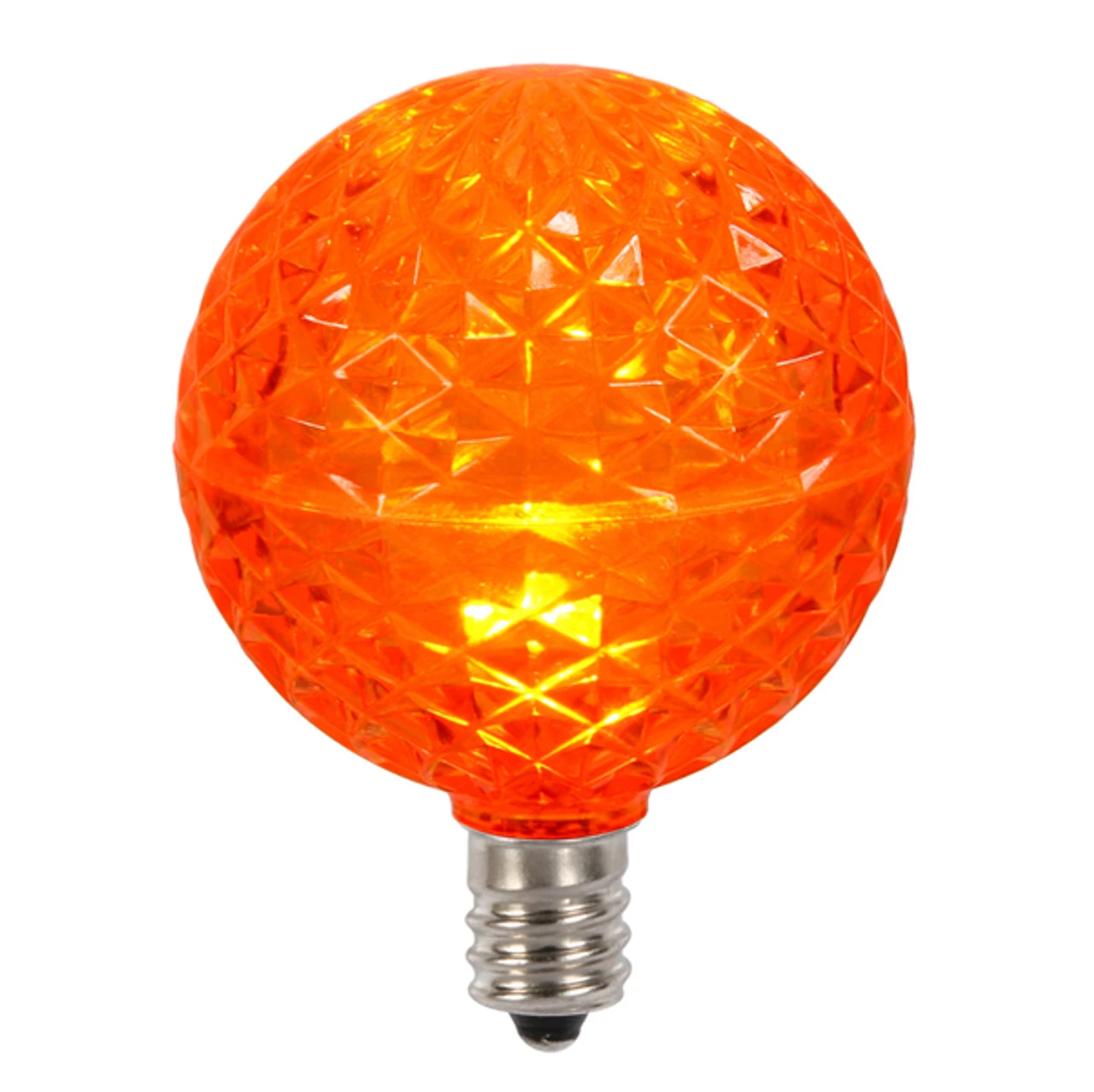 Club Pack Of 25 LED G50 Orange Replacement Christmas Light Bulbs - E12 Base 3 Club Pack Of 25 LED G50 Orange Replacement Christmas Light Bulbs - E12 Base