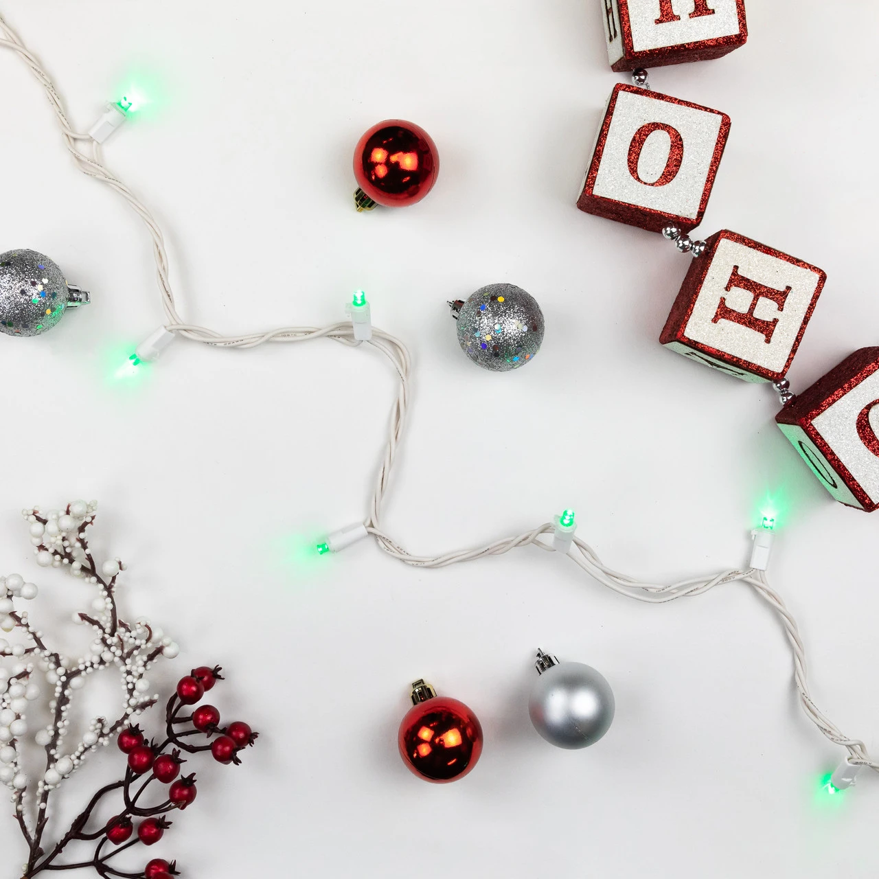 50-Count Green LED Wide Angle Christmas Lights, 16.25 Ft White Wire 3 50-Count Green LED Wide Angle Christmas Lights, 16.25 Ft White Wire