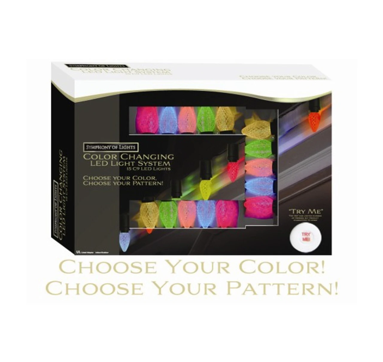 Set Of 15 Multi Function C9 LED Christmas Lights Select A Color 17 Ft- Green Wire 3 Set Of 15 Multi Function C9 LED Christmas Lights Select A Color 17 Ft- Green Wire