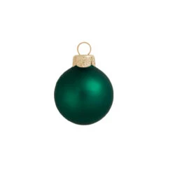 40ct Matte Emerald Green Glass Ball Christmas Ornaments 1.25 (30mm)