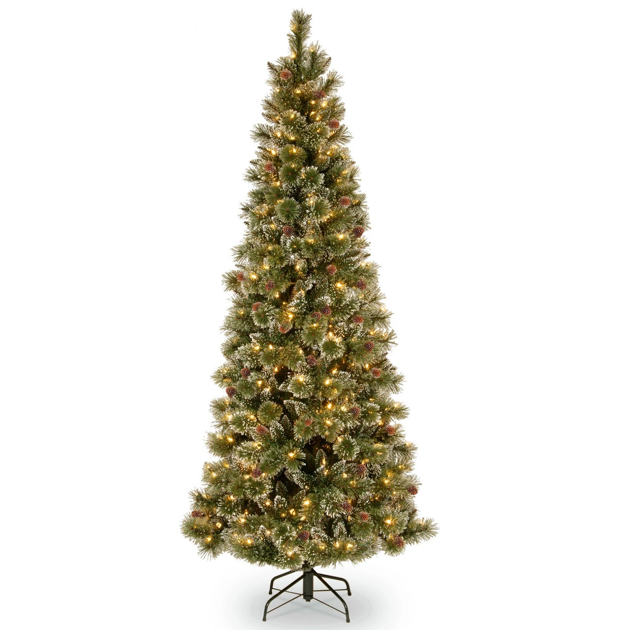 7’ Pre-Lit Glittering Pine Artificial Christmas Tree - Clear Lights 3 7’ Pre-Lit Glittering Pine Artificial Christmas Tree - Clear Lights