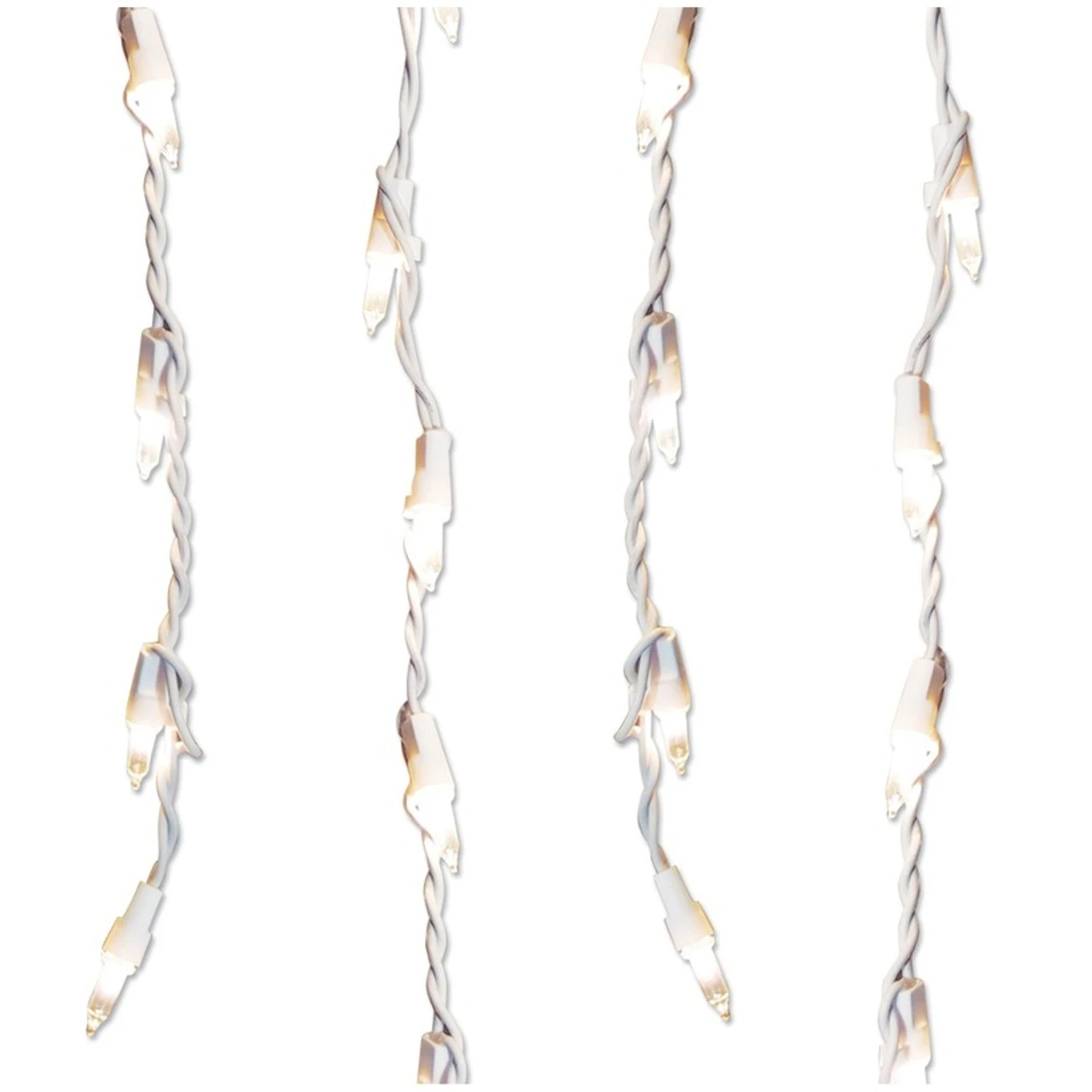 300 Clear Mini Icicle Christmas Lights - 8.5' White Wire 3 300 Clear Mini Icicle Christmas Lights - 8.5' White Wire