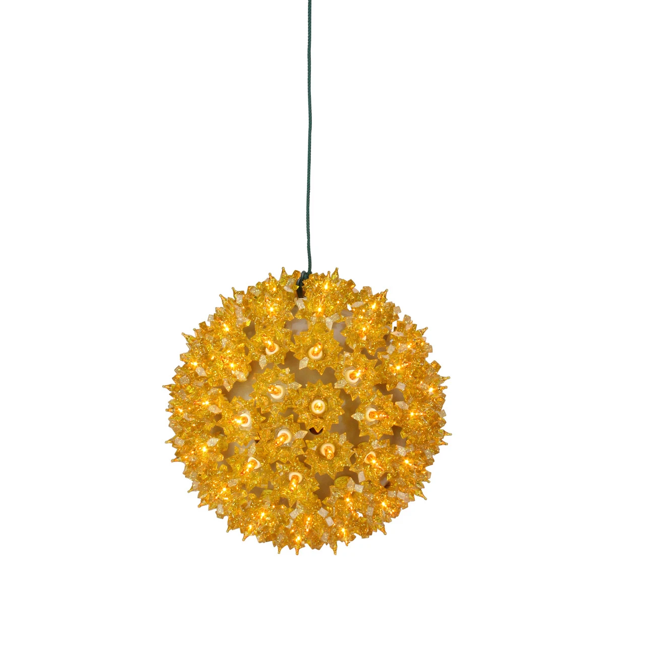 7.5" Yellow Lighted Hanging Starlight Sphere Ball Christmas Decor 3 7.5" Yellow Lighted Hanging Starlight Sphere Ball Christmas Decor