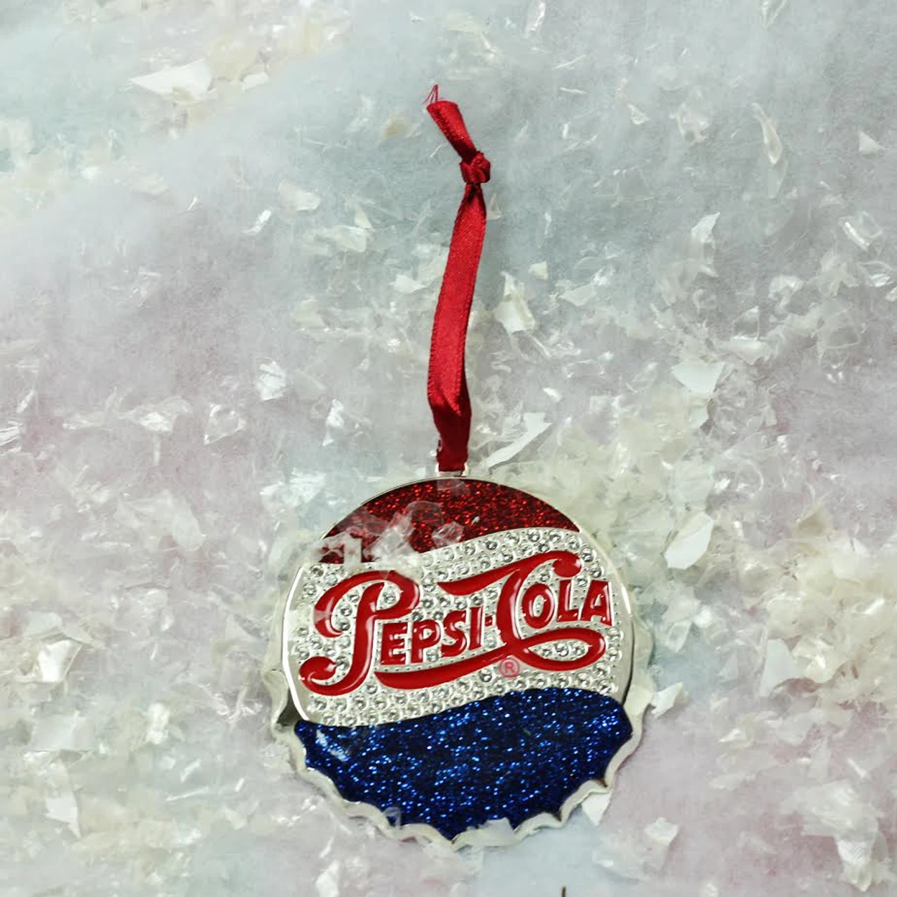 3" Blue And Red "PEPSI COLA" Bottle Cap Logo Christmas Ornament 4 3" Blue And Red "PEPSI COLA" Bottle Cap Logo Christmas Ornament - Image 2