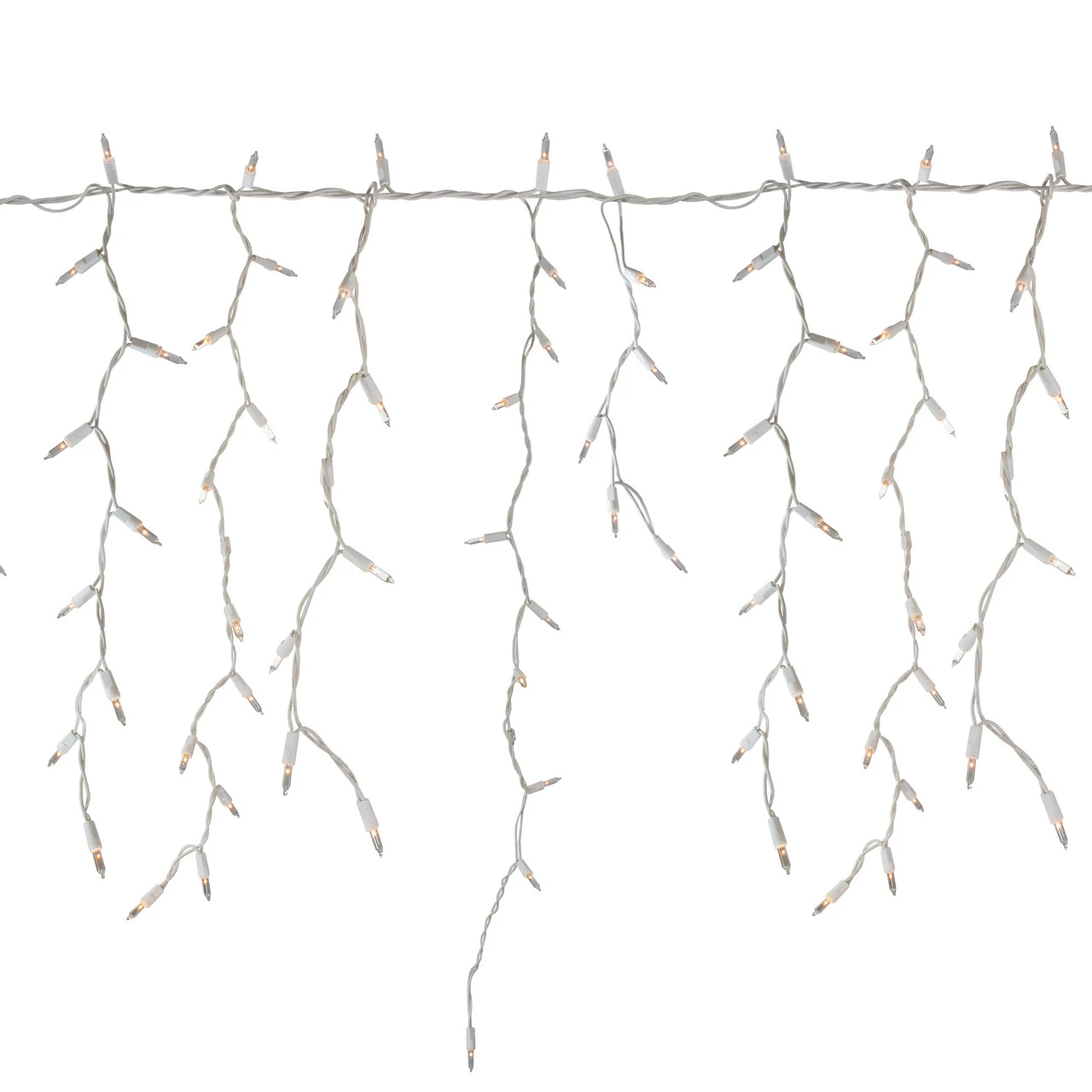 300 Count Clear Mini Icicle Christmas Lights, 18ft White Wire 4 300 Count Clear Mini Icicle Christmas Lights, 18ft White Wire - Image 2