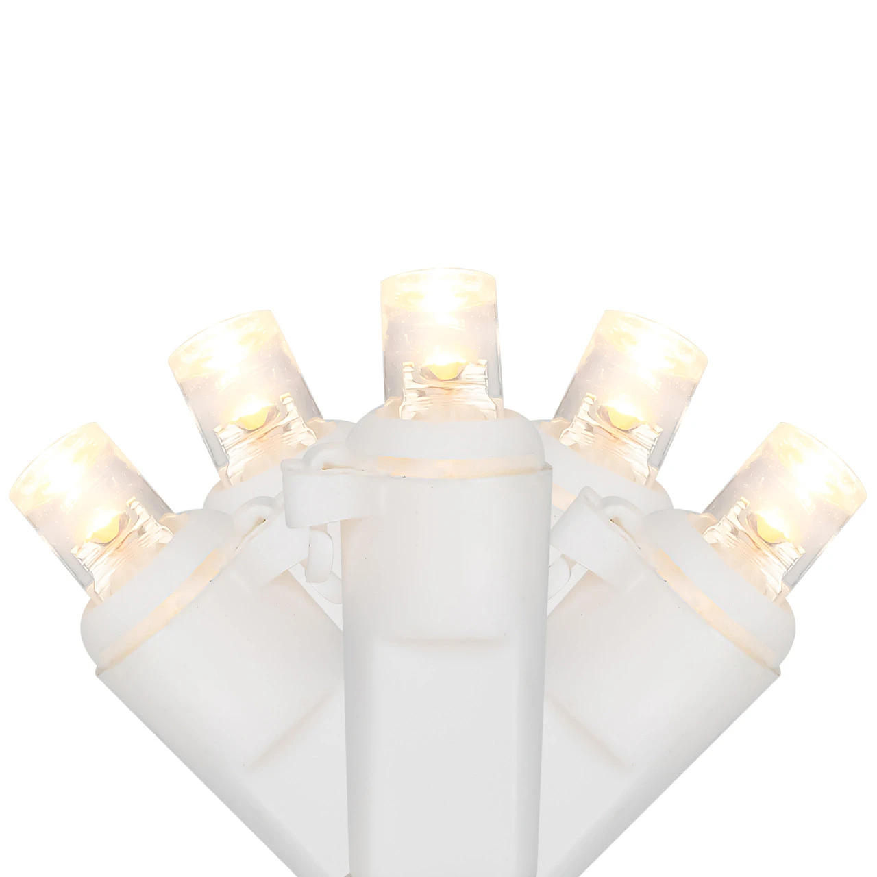 50ct Warm White LED Wide Angle Christmas Lights, 16.25ft White Wire 4 50ct Warm White LED Wide Angle Christmas Lights, 16.25ft White Wire - Image 2