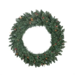 Pre-Lit Traditional Pine Artificial Christmas Wreath - 30-Inch, Multi Lights
