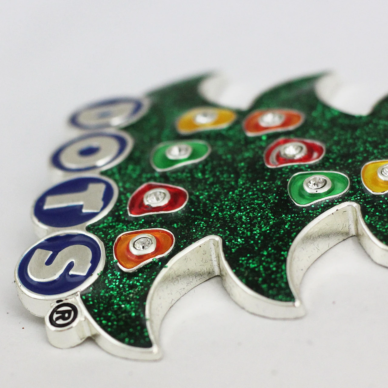 3" Silver Plated DOTS Candy Logo Christmas Tree Ornament With European Crystals 6 3" Silver Plated DOTS Candy Logo Christmas Tree Ornament With European Crystals - Image 4