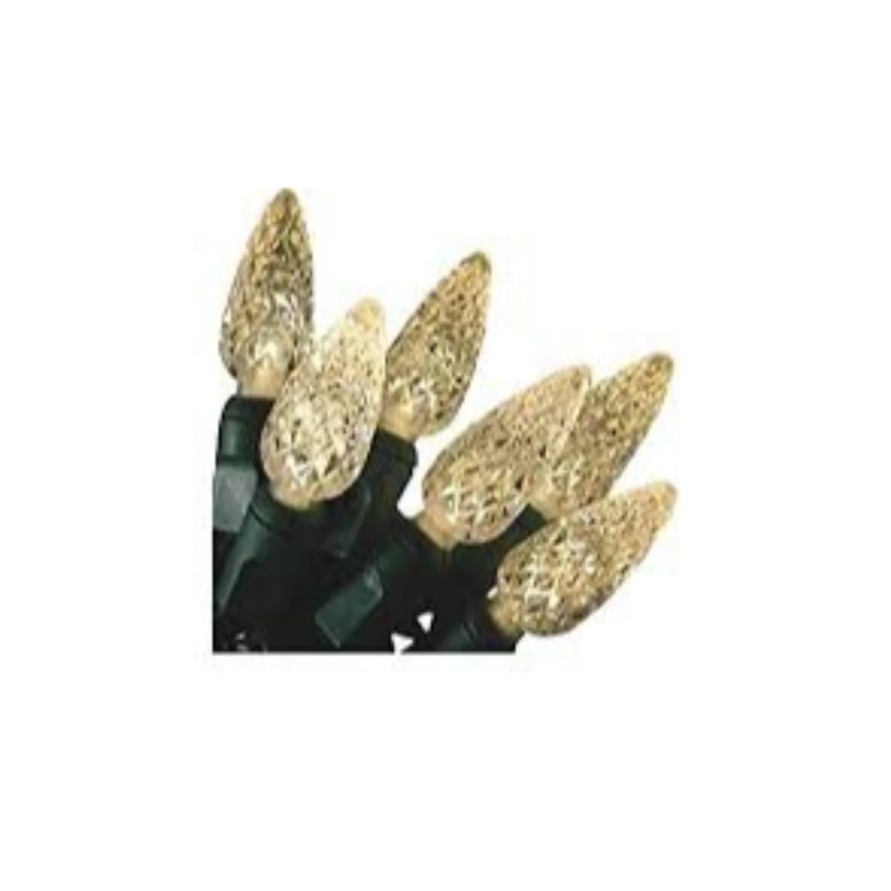 70 Warm White LED Faceted C6 Twinkling Christmas Lights - 23.5 Ft Green Wire 5 70 Warm White LED Faceted C6 Twinkling Christmas Lights - 23.5 Ft Green Wire - Image 3