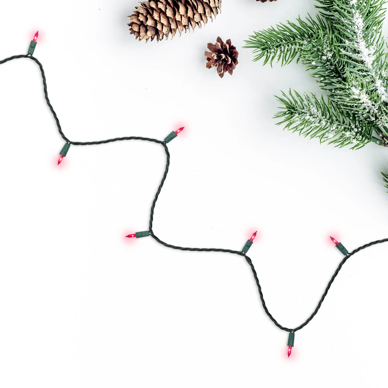 Set Of 50 Pink Perm-O-Snap Mini Christmas Lights - 24.75 Ft, Green Wire 4 Set Of 50 Pink Perm-O-Snap Mini Christmas Lights - 24.75 Ft, Green Wire - Image 2