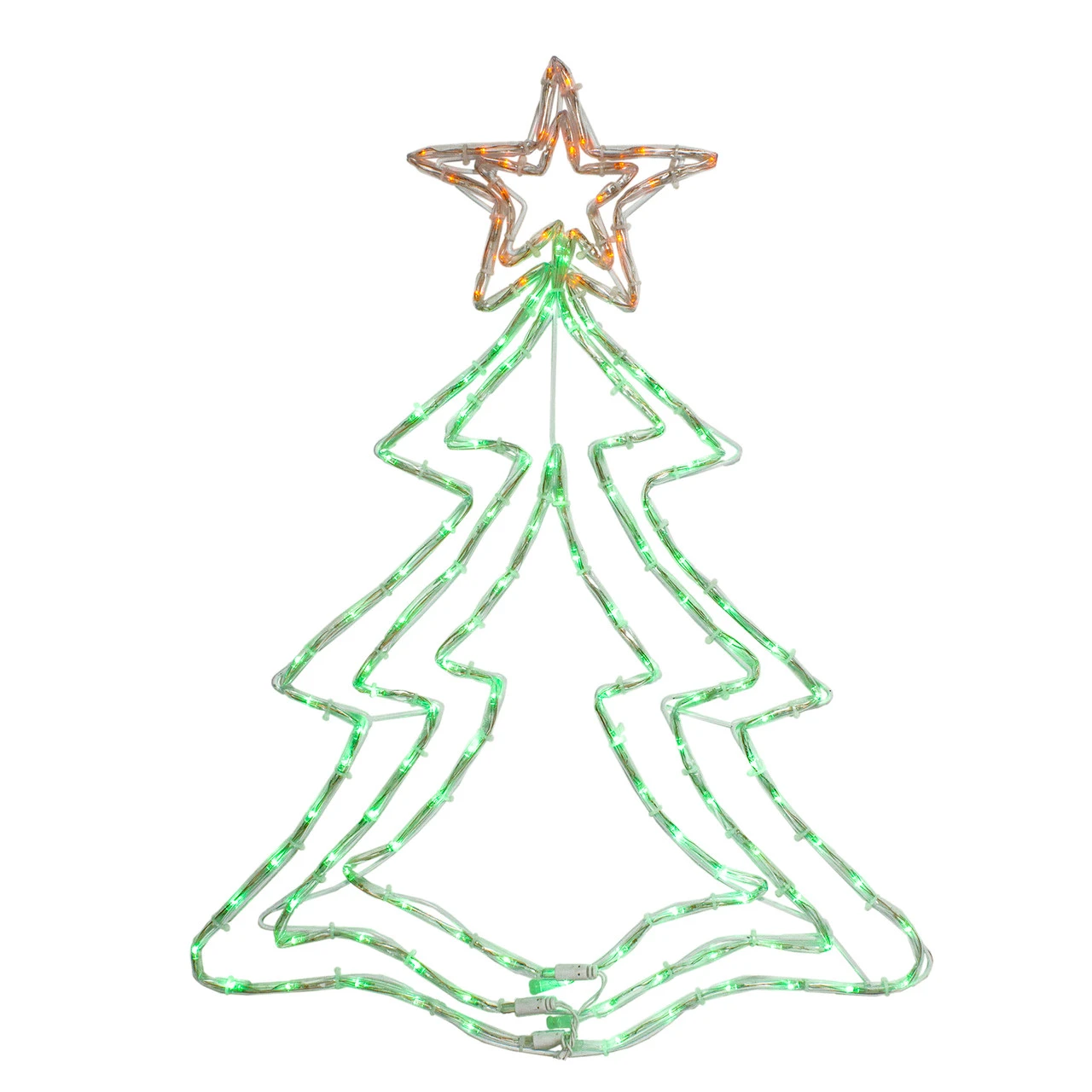 25” LED Green And Orange Rope Light Christmas Tree Window Decoration 4 25” LED Green And Orange Rope Light Christmas Tree Window Decoration - Image 2