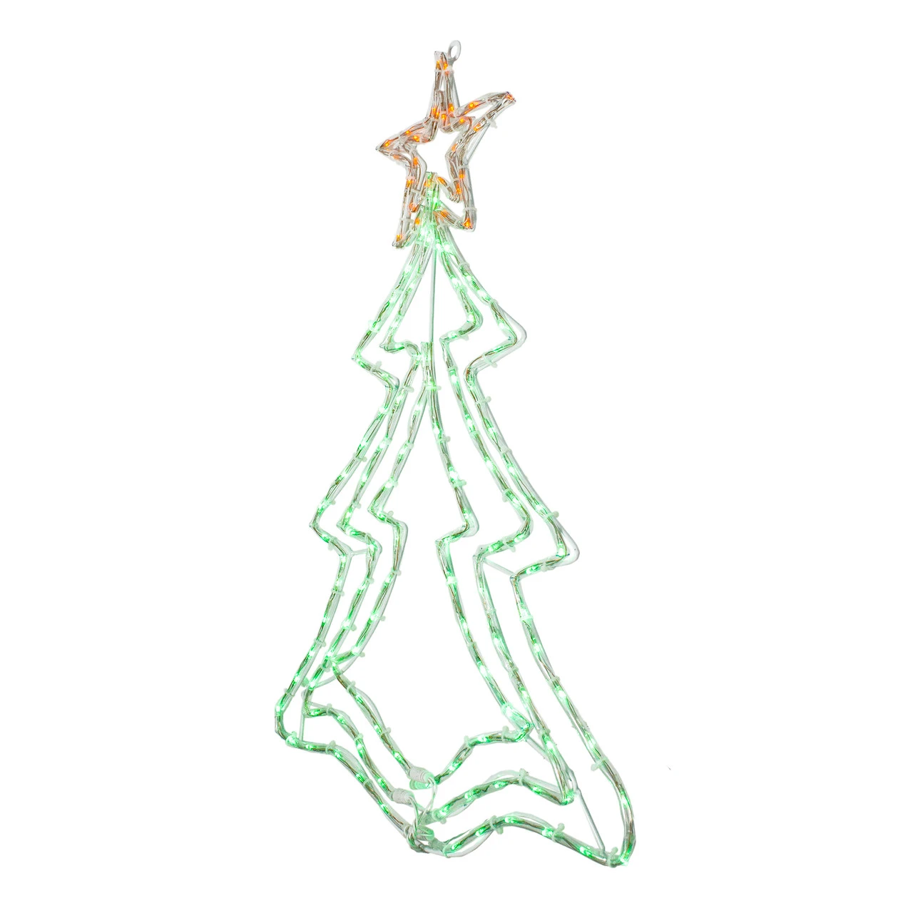 25” LED Green And Orange Rope Light Christmas Tree Window Decoration 5 25” LED Green And Orange Rope Light Christmas Tree Window Decoration - Image 3