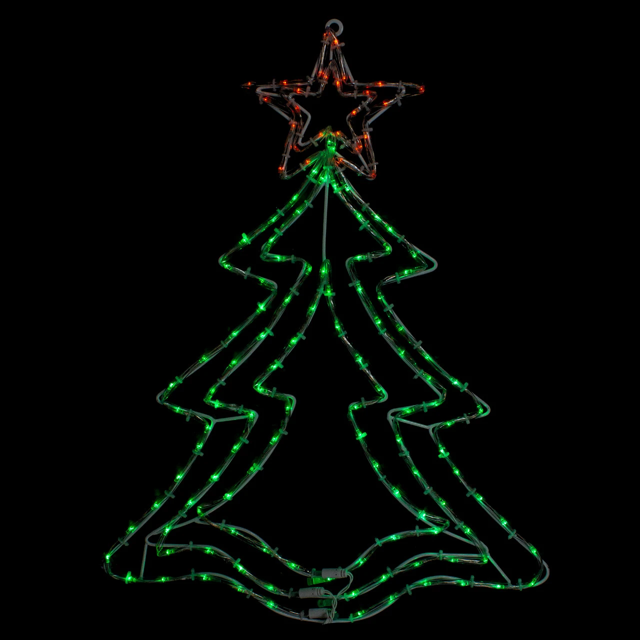 25” LED Green And Orange Rope Light Christmas Tree Window Decoration 3 25” LED Green And Orange Rope Light Christmas Tree Window Decoration