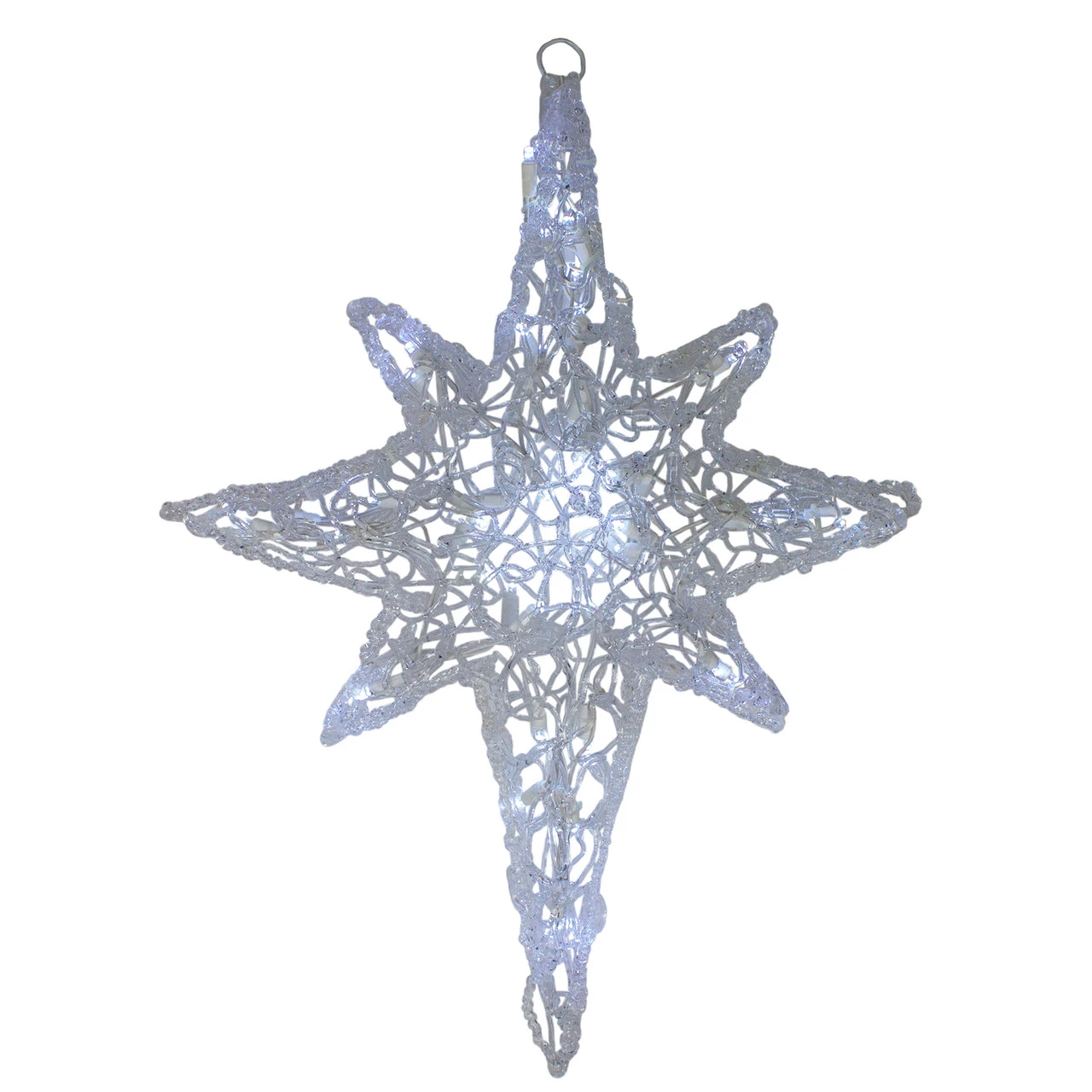 24" White LED Lighted Twinkle Hanging Star Of Bethlehem Christmas Decoration 3 24" White LED Lighted Twinkle Hanging Star Of Bethlehem Christmas Decoration - Image 2