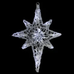 24" White LED Lighted Twinkle Hanging Star Of Bethlehem Christmas Decoration