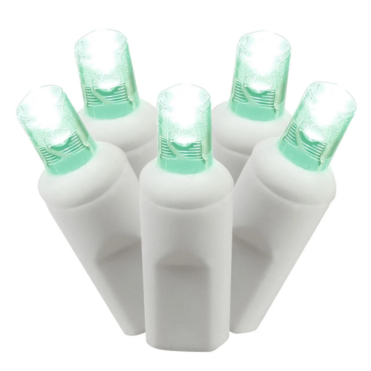 50ct Green LED Wide Angle Mini Commercial Grade Christmas Lights - 24 Ft White Wire 3 50ct Green LED Wide Angle Mini Commercial Grade Christmas Lights - 24 Ft White Wire