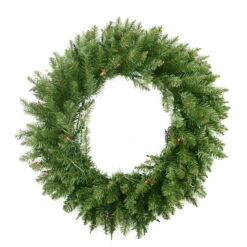 Pre-Lit Northern Pine Artificial Christmas Wreath - 24-Inch, Multi Color Lights