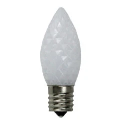 Pack Of 25 Faceted LED C9 Pure White Christmas Replacement Bulbs