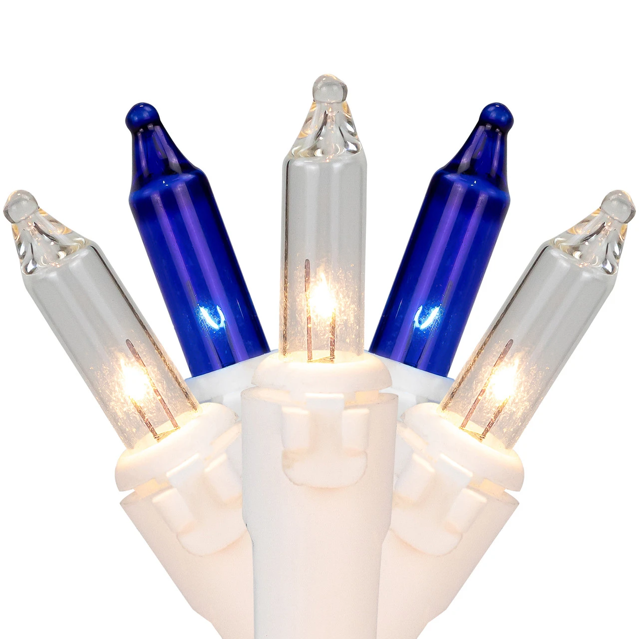 100-Count Blue & Clear Mini Christmas Lights - 21.5ft, White Wire 4 100-Count Blue & Clear Mini Christmas Lights - 21.5ft, White Wire - Image 2